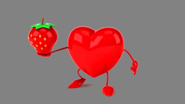 Desenhos animados coração vermelho — Vídeo de Stock