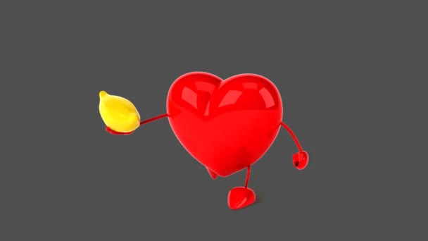 卡通红色的心 — 图库视频影像