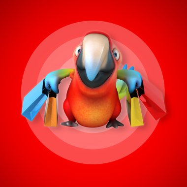 Eğlenceli çizgi film papağan