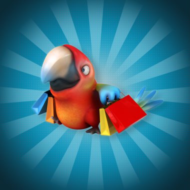 Eğlenceli çizgi film papağan