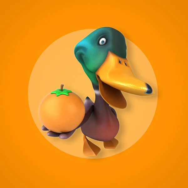 Fun cartoon duck — Stock Photo, Image