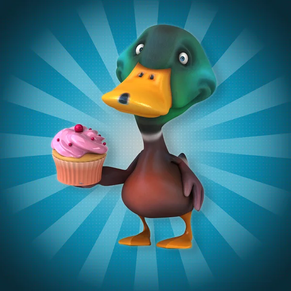 Fun cartoon duck — Stock Photo, Image