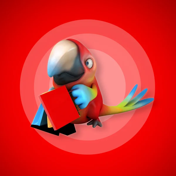 Papagaio de desenhos animados divertido — Fotografia de Stock