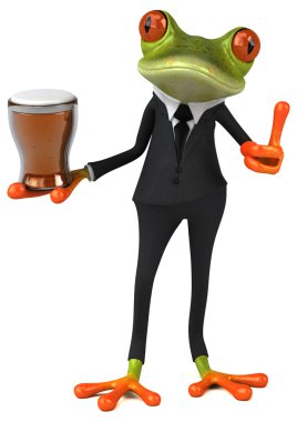 Eğlenceli çizgi film kurbağa