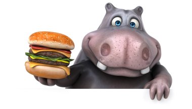 Eğlenceli çizgi film su aygırı