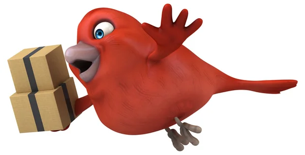 Kreslený červený pták — Stock fotografie