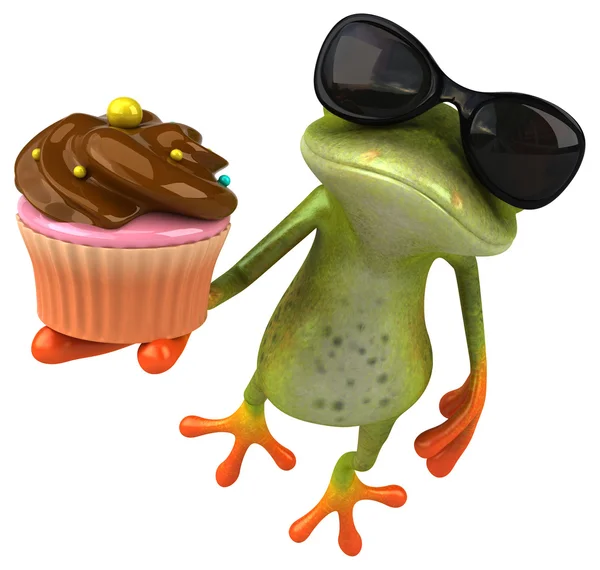 Zabawne kreskówki żaba — Zdjęcie stockowe