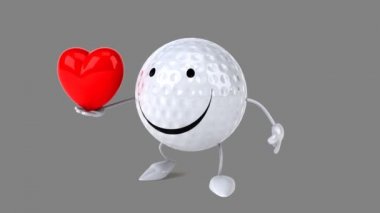 Eğlenceli çizgi film golf topu