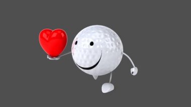 Eğlenceli çizgi film golf topu