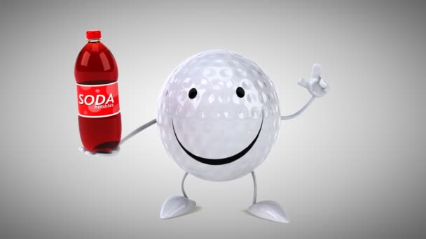 Divertente pallina da golf cartone animato — Video Stock