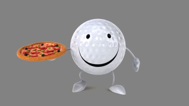 Spaß Cartoon Golfball — Stockvideo