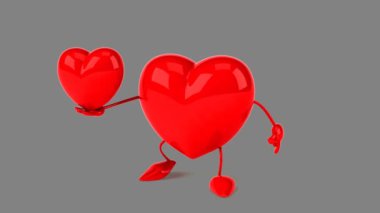 karikatür kırmızı kalp