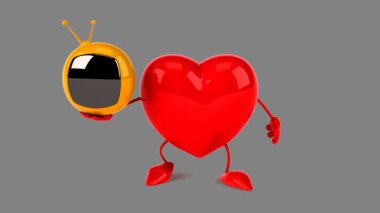 karikatür kırmızı kalp