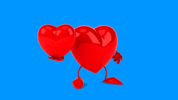 Cartone animato cuore rosso — Video Stock