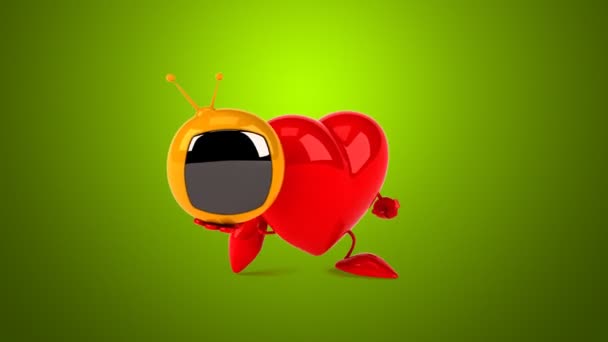 Cartone animato cuore rosso — Video Stock