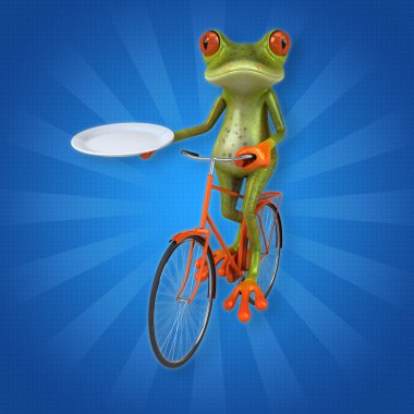 Fun cartoon frog  clipart