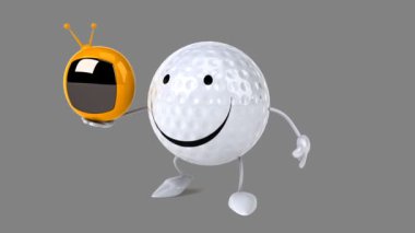 Eğlenceli çizgi film golf topu