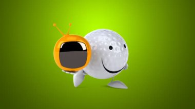 Eğlenceli çizgi film golf topu