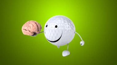 Eğlenceli çizgi film golf topu