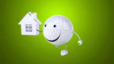 Eğlenceli çizgi film golf topu