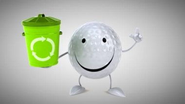 Eğlenceli çizgi film golf topu