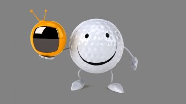 Eğlenceli çizgi film golf topu