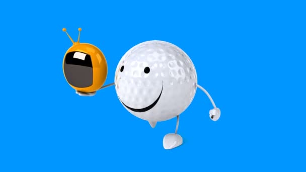 Divertente pallina da golf cartone animato — Video Stock