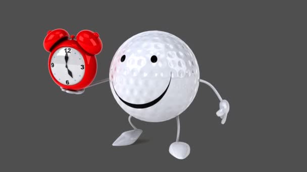 Spaß Cartoon Golfball — Stockvideo