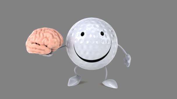 Spaß Cartoon Golfball — Stockvideo