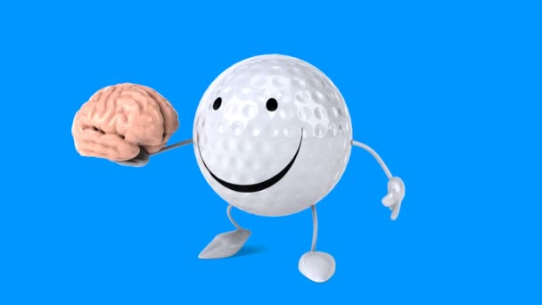 Bola golf kartun yang menyenangkan — Stok Video