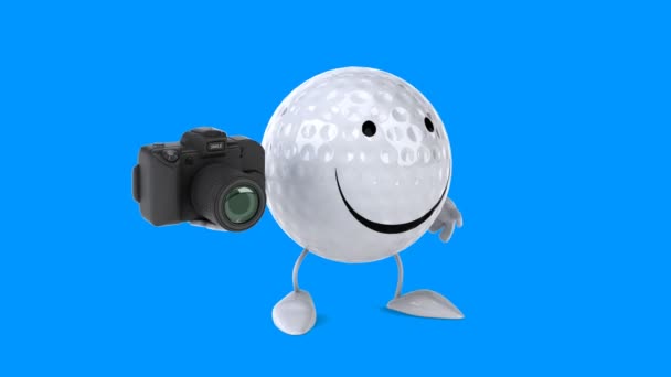 Eğlenceli çizgi film golf topu — Stok video