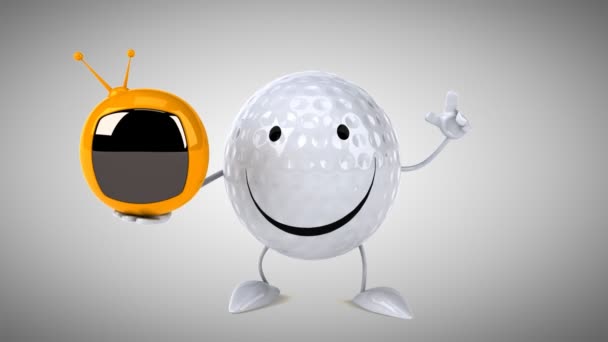 Spaß Cartoon Golfball — Stockvideo