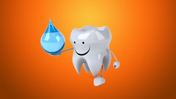 Fun cartoon tooth — Stock Video