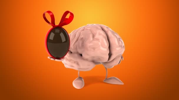 Fun cartoon brain — Stock Video