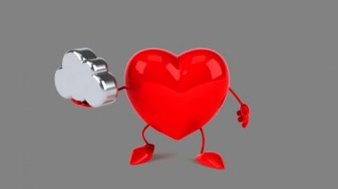 karikatür kırmızı kalp eğlenceli