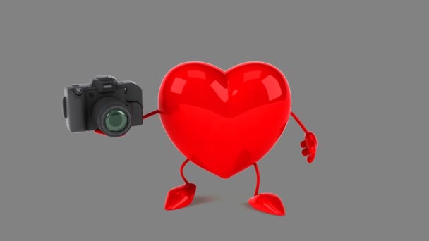 Cartone animato cuore rosso — Video Stock