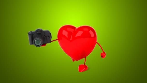 Cartoon red heart — Stock Video