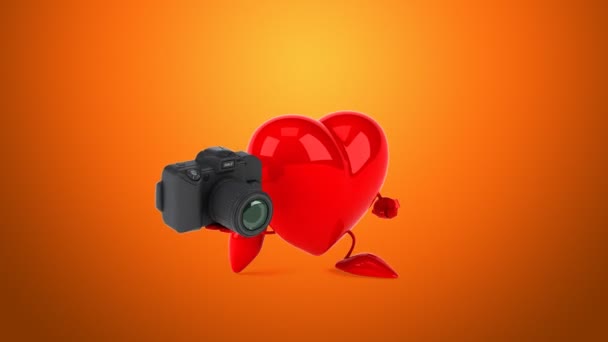 Cartoon red heart — Stock Video