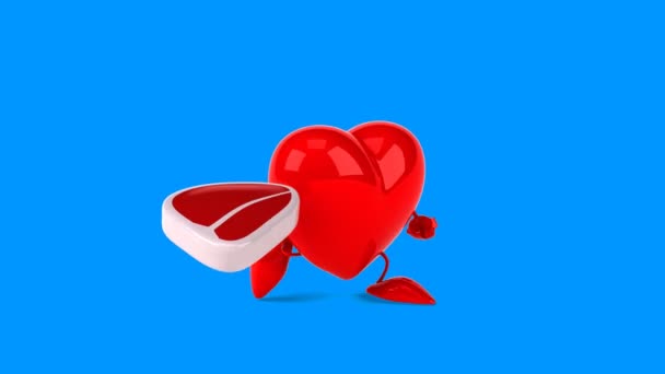 Cartone animato cuore rosso — Video Stock