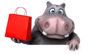 Eğlenceli çizgi film su aygırı