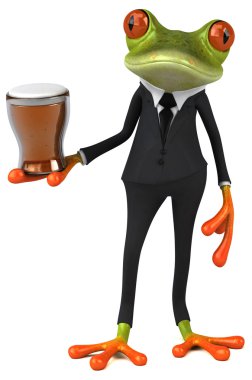 Eğlenceli çizgi film kurbağa