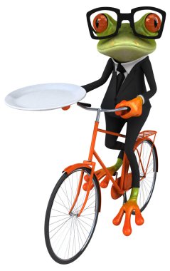 Eğlenceli çizgi film kurbağa