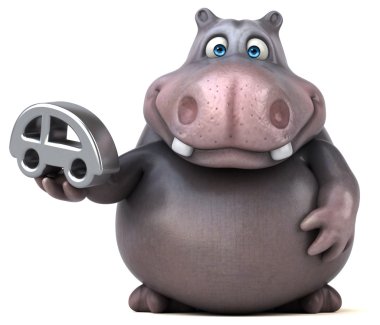 Eğlenceli çizgi film su aygırı