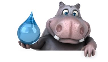 Eğlenceli çizgi film su aygırı