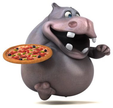 Eğlenceli çizgi film su aygırı