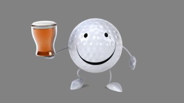 Eğlenceli çizgi film golf topu