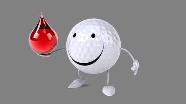 Ballon de golf amusant dessin animé — Video