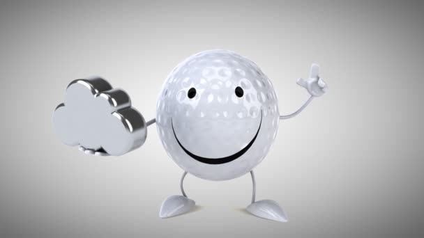 Divertente pallina da golf cartone animato — Video Stock