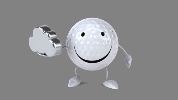 Spaß Cartoon Golfball — Stockvideo