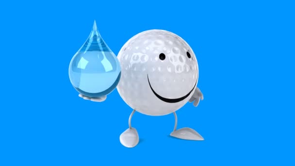 Spaß Cartoon Golfball — Stockvideo